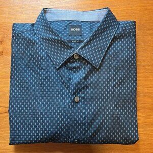 Hugo boss sharp fit dress casual sport dress shirt, XL, neck 19, sleeve 35